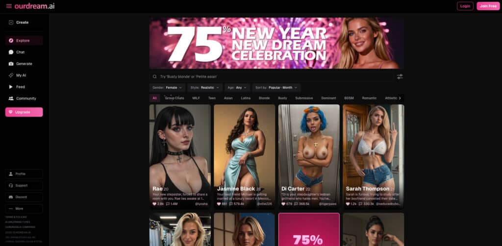 OurDream AI zählt zu den besten AI Pornoseiten der Welt